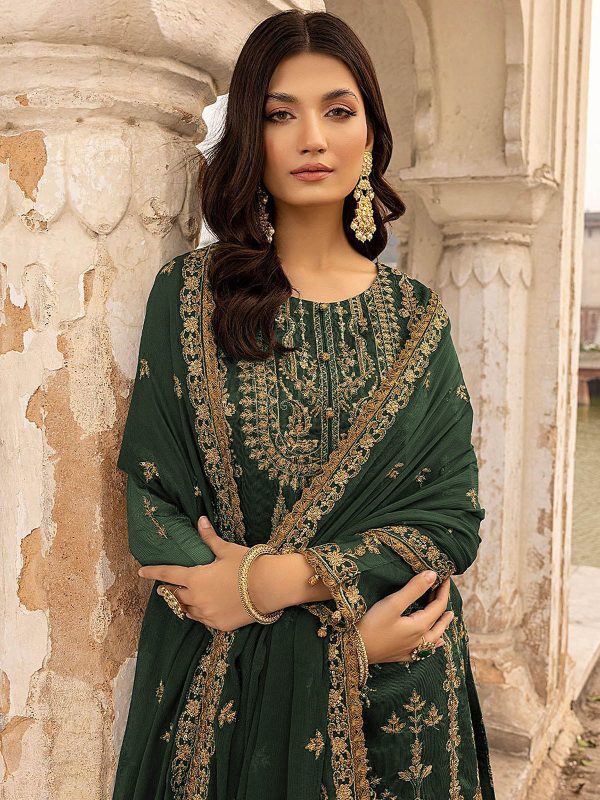 Emerald Elegance Embroidered Suit Set - Image 2