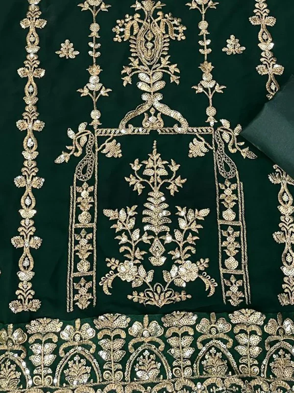 Emerald Elegance Embroidered Suit Set - Image 3